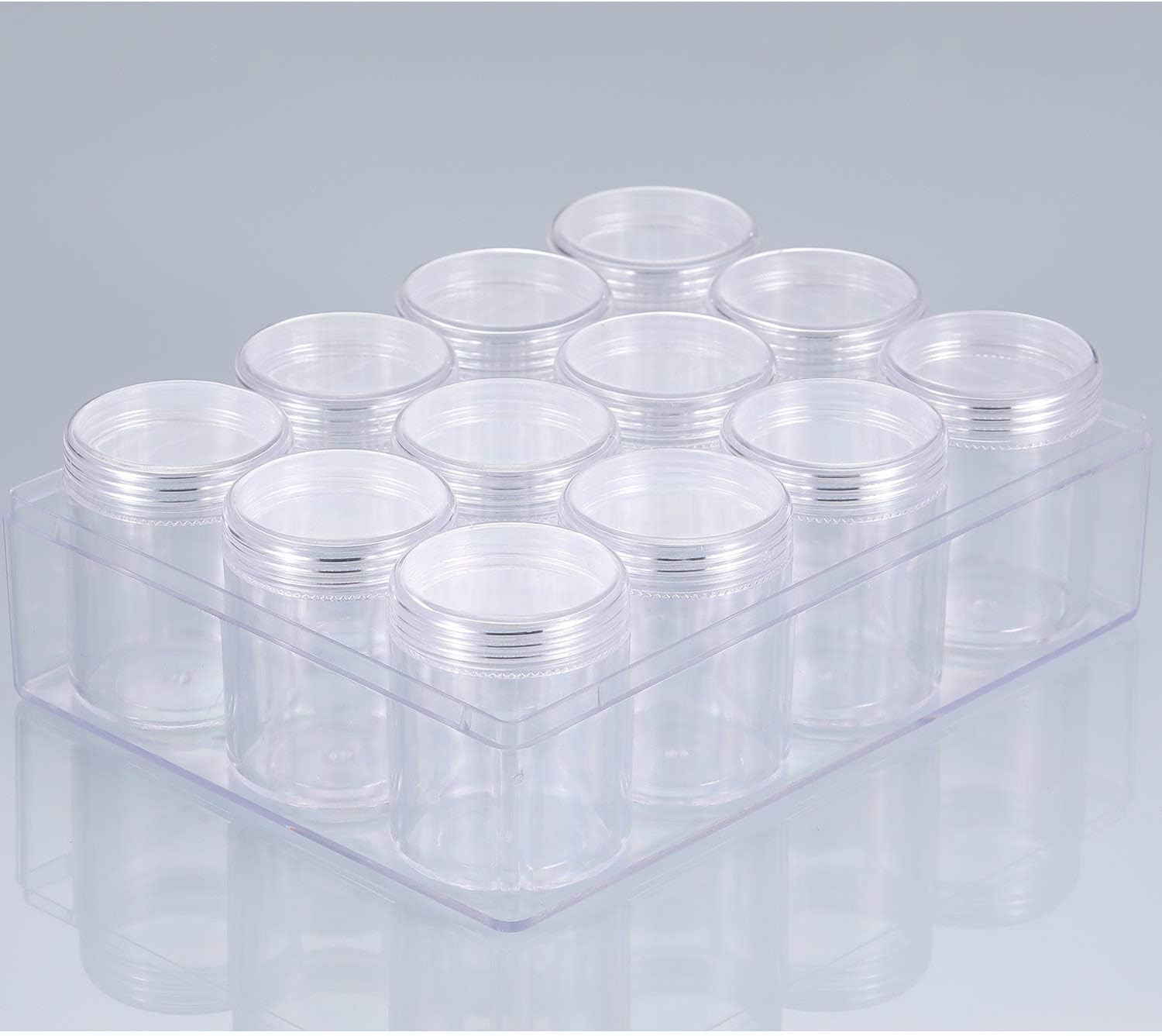 Clear Bead Organizer Small Bead Storage Containers Set 12 Pieces Plastic Storage