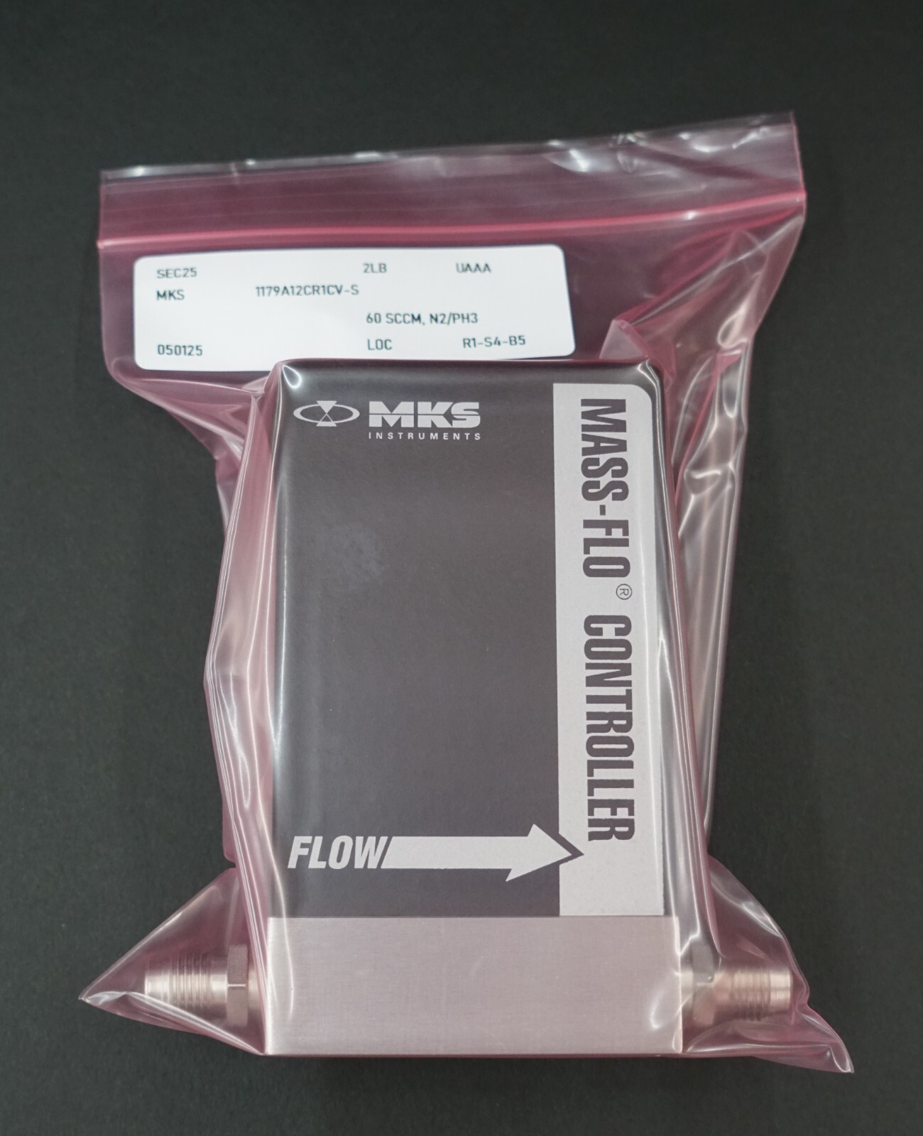 MKS Instruments 1179A12CR1CV-S Mass Flow Controller MFC, 60 SCCM N2 95% / PH3 5%