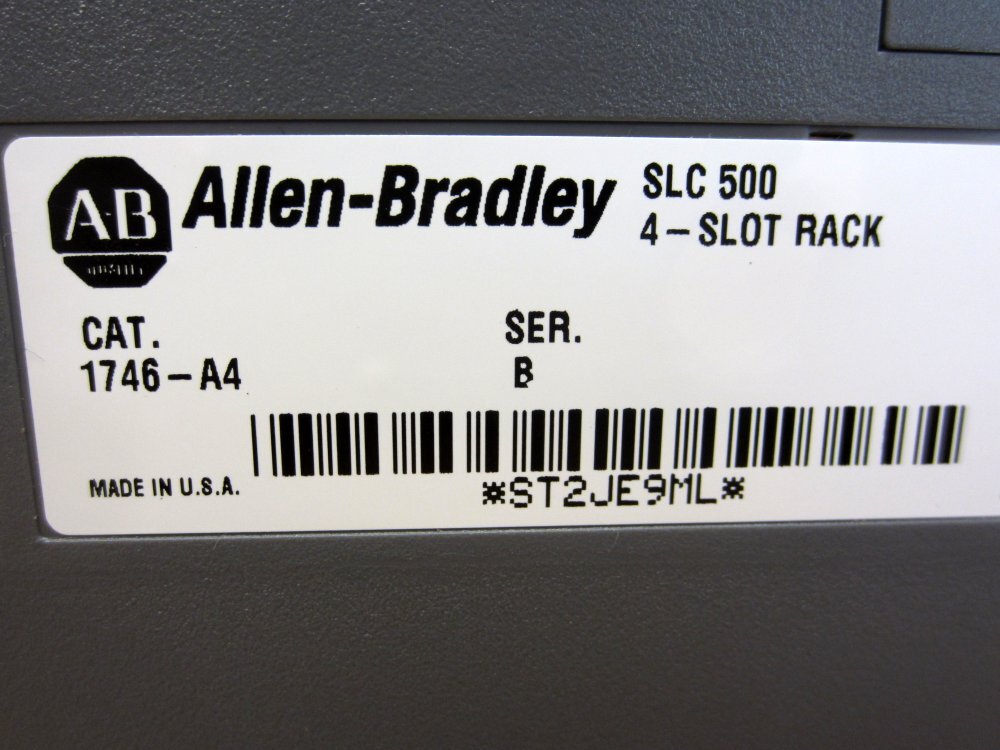 Allen Bradley 1746-A4 4-Slot Rack 1746A4 Ser B Black Metal Housing