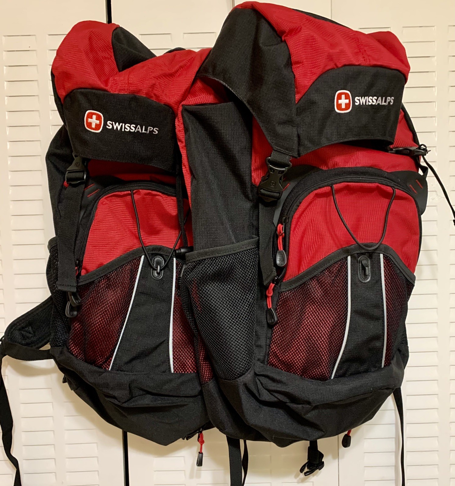Lot of 2, SWISSALPS Camping Hiking Travel Hiking Backpack Red-Black