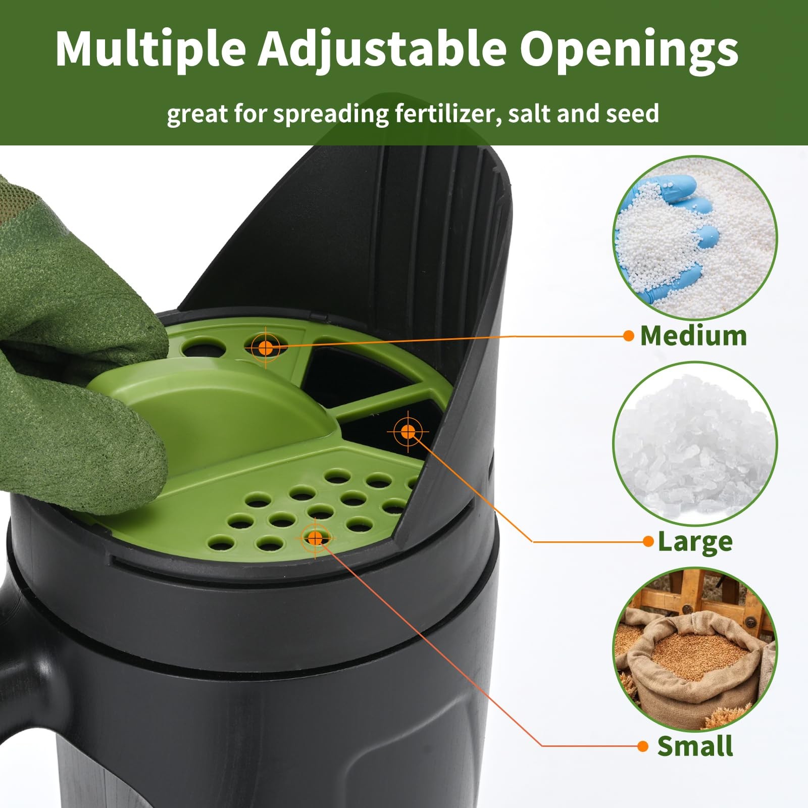PERSZEN Seed Spreader Hand Held, Lawn and Garden for...