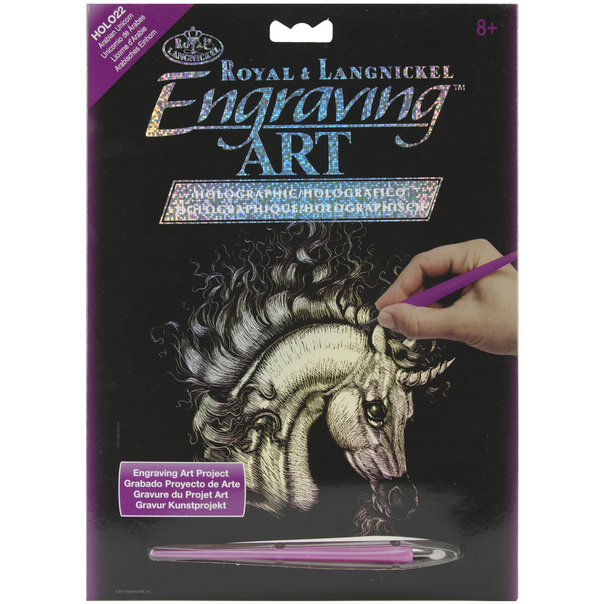 Holographic Foil Engraving Art Kit 8"X10"-Arabian Unicorn