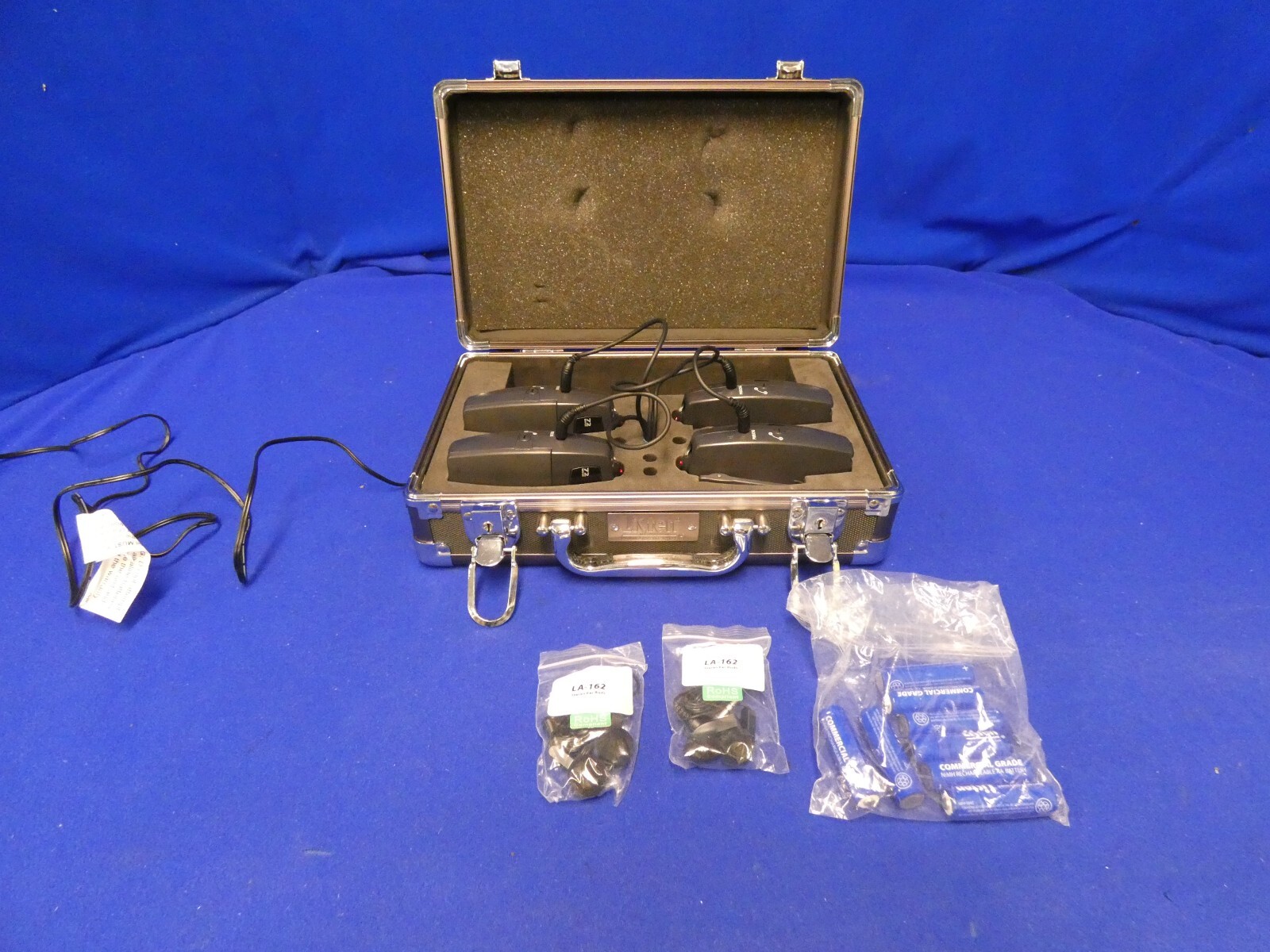 Listen Tech LR-300-072 Portable Digital RF Receivers QTY 4 in Case, PS, 72MHz