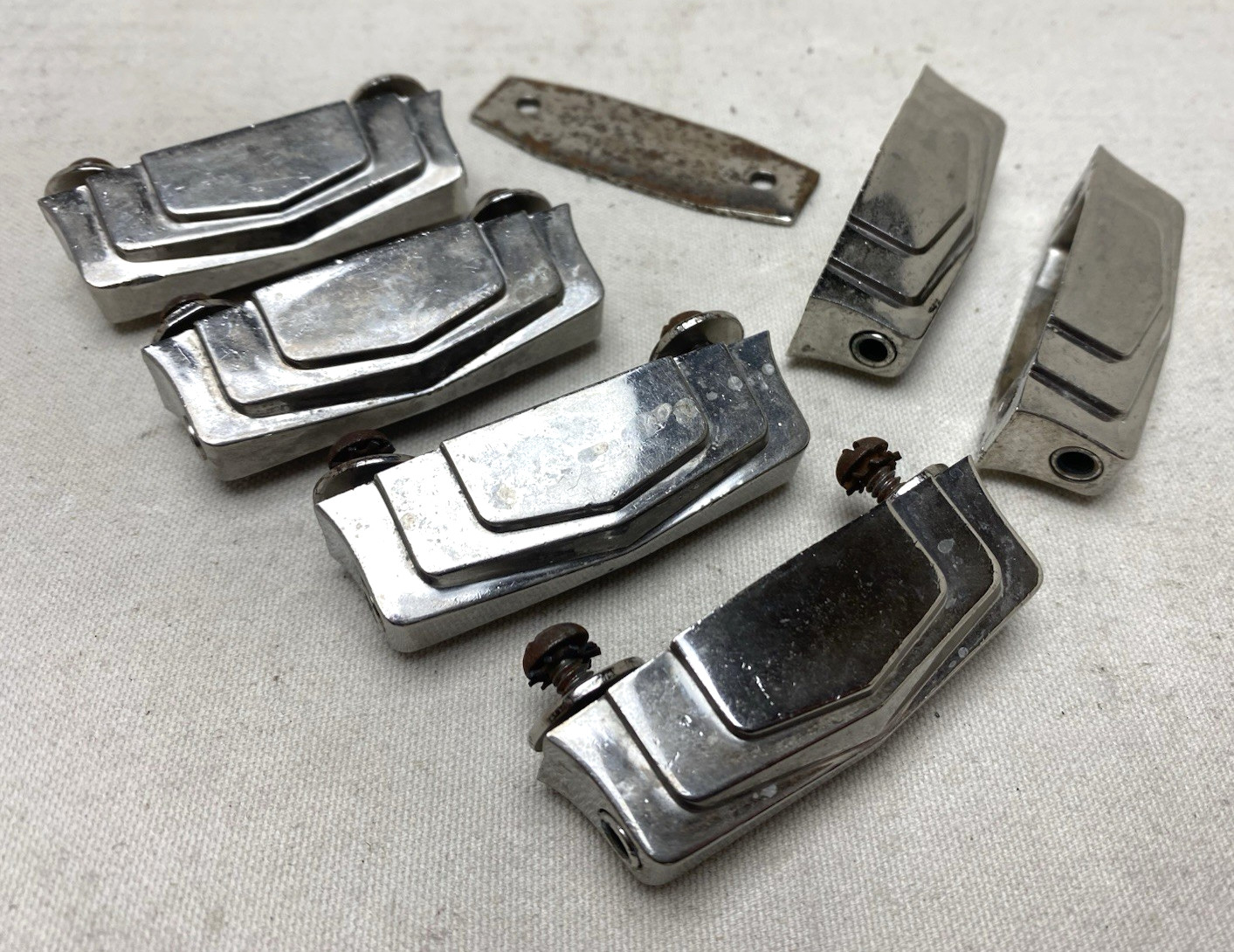 Six Vintage Nickel Plated Ludwig Imperial Lugs (For Wooden Snare Drum).