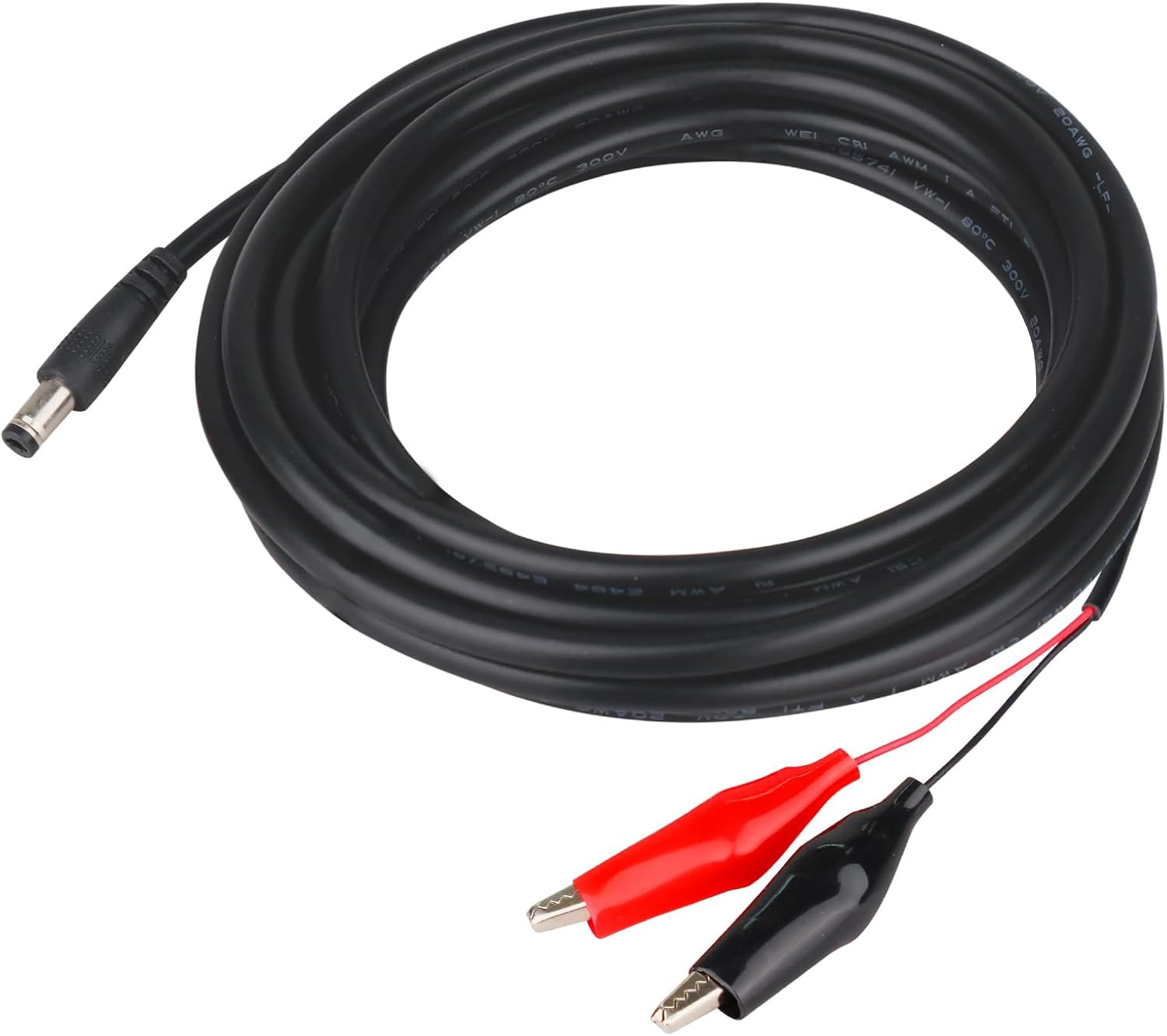 KSK 79-Inch Trail Camera Power Cord with Alligator Clips,5.5X2.1Mm DC External P