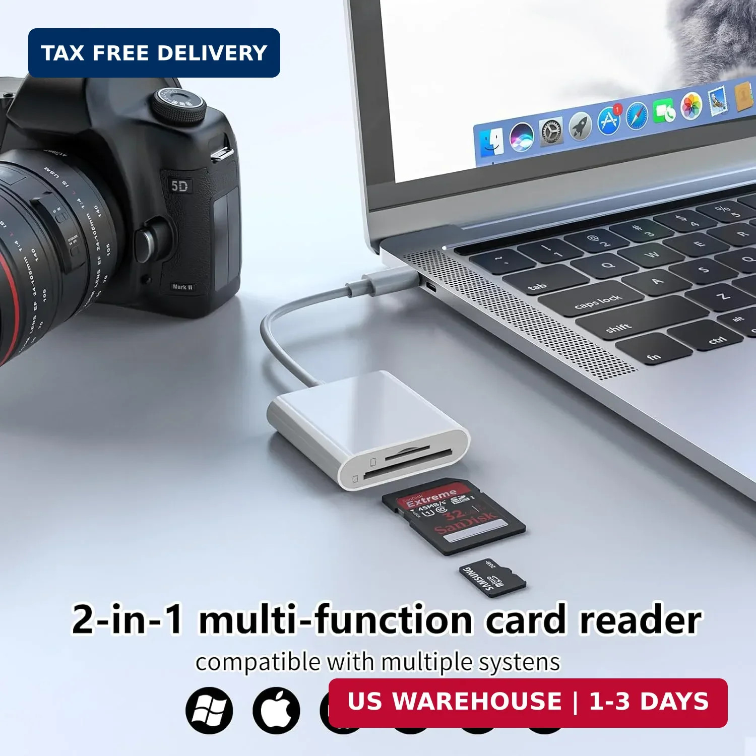 SD Card Reader for iPhone 15/16/17, Sd Card Reader USB C,Micro Sd Card Reader fo
