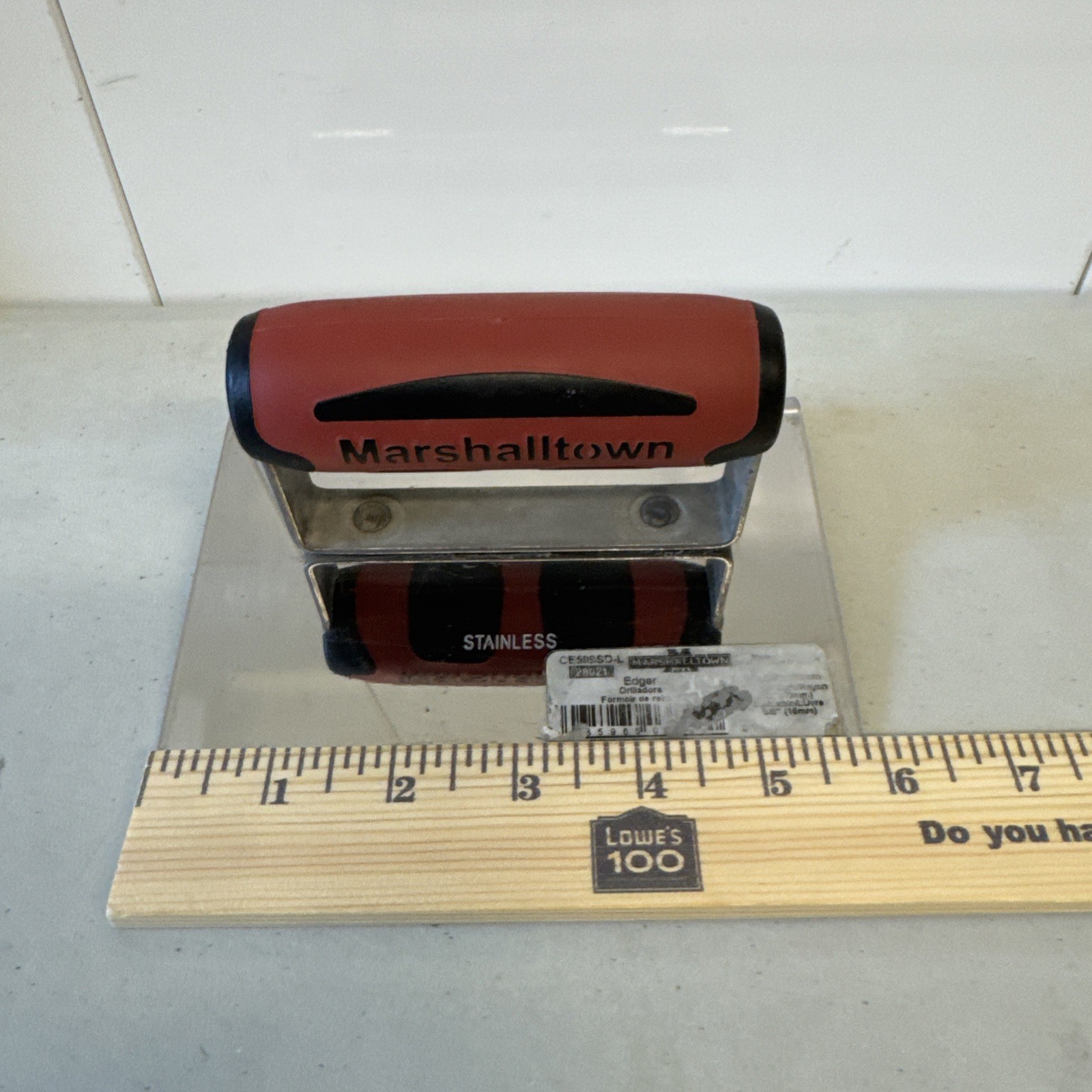 Marshalltown Curved Edger 6in x 4in Stainless Steel with DuraSoft Handle