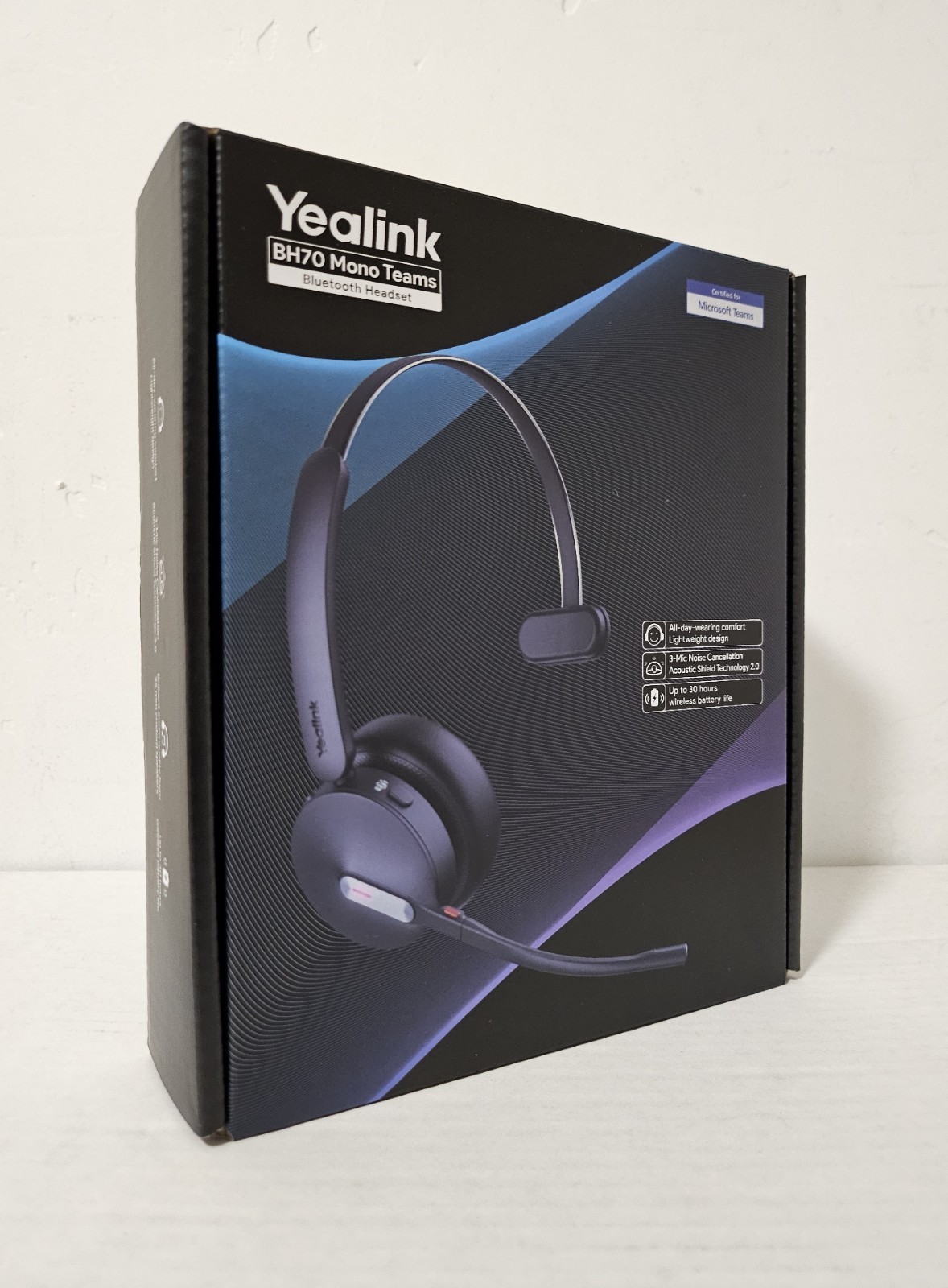 Yealink BH70 Mono Bluetooth Headset w/Mic, Microsoft Teams, USB-C/A - Black