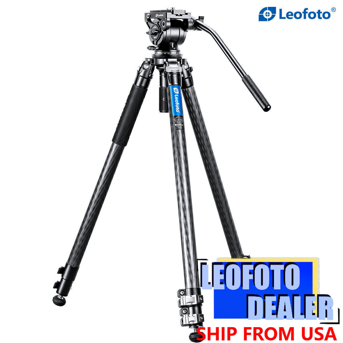 Leofoto LVM-323C+BV-10 Carbon Fiber Video Tripod Kit with 75mm Bowl