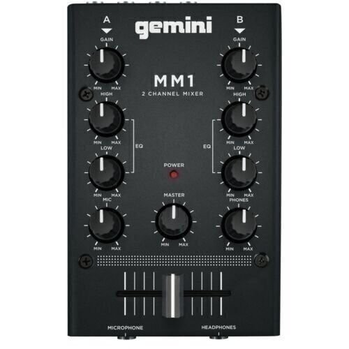 Gemini Pro Audio Equipment 2 Channel Podcast Live Studio Mini Sound Mixer DJ