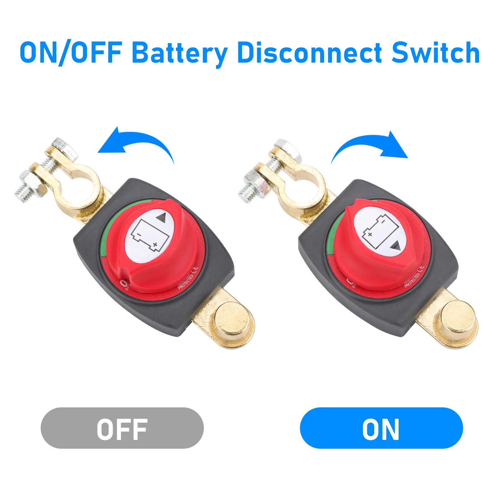 12-48V Top Post Battery Disconnect Switch - Marine Isolator/Cut-Off, Universal