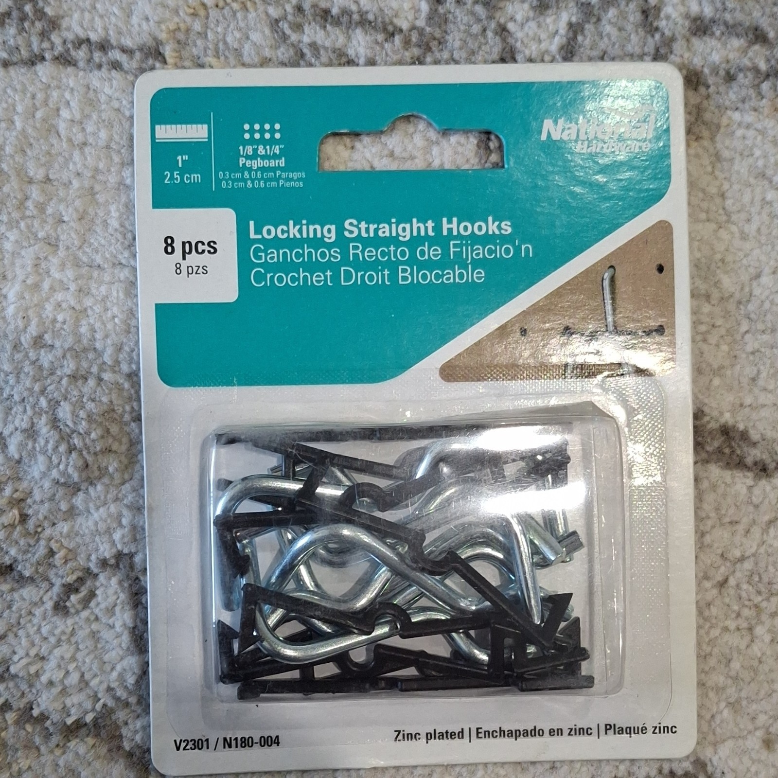 National Hardware Pegboard Hook Assortment Locking Hooks Loop Steel - 79 Pieces