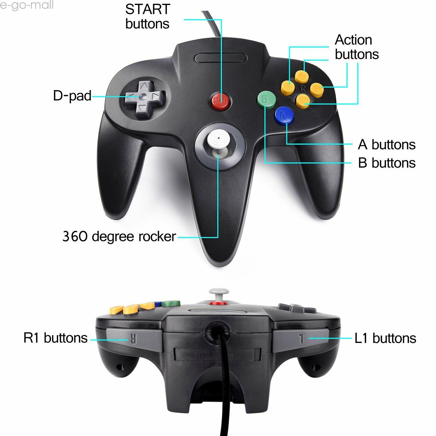 USB N64 & SNES Controller GamePad for Windows Raspberry Pi RetroPie MAC Emulator