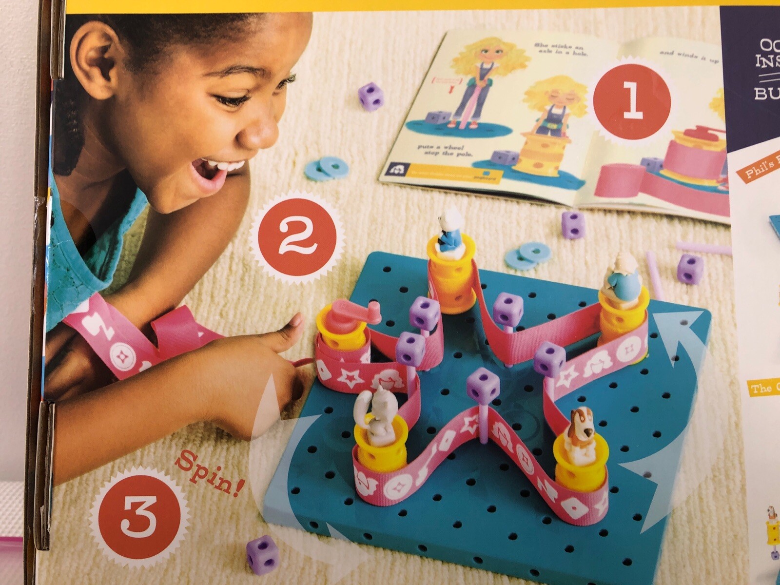 Goldie Blox & The Spinning Machine Read & Build Engineering Toy Complete Set EUC