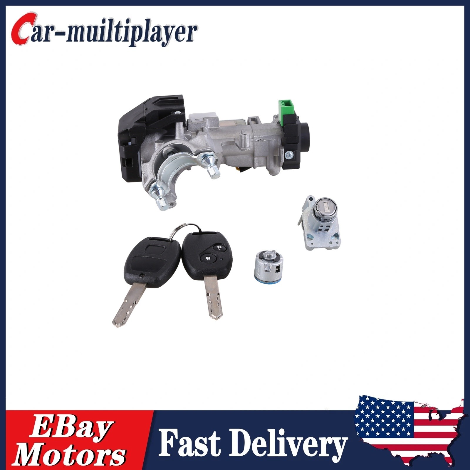 Ignition Lock Cylinder Fits 2007-2011 Honda CRV 06350-SWN-011 with 2 Keys & Chip