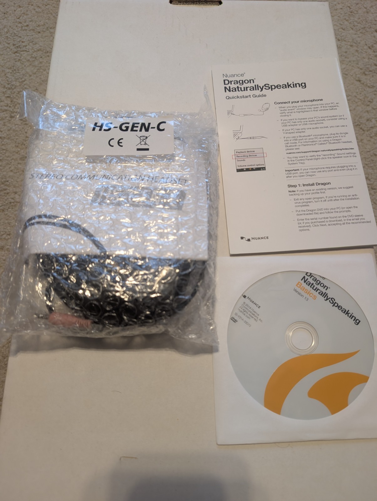 Nuance NaturallySpeaking Basics (Speech Recognition Software) - Opened Box
