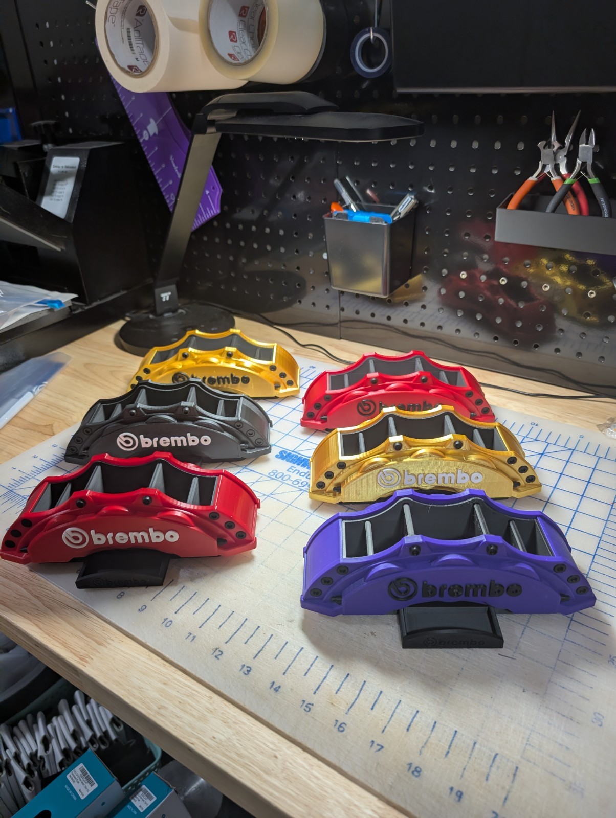Custom Brembo Brake Caliper Desk Organizer