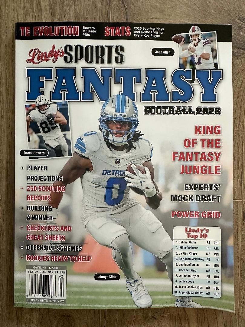 2026 NFL FANTASY FOOTBALL Special Edition LINDY'S SPORTS Detroit Gibbs Cover NEW
