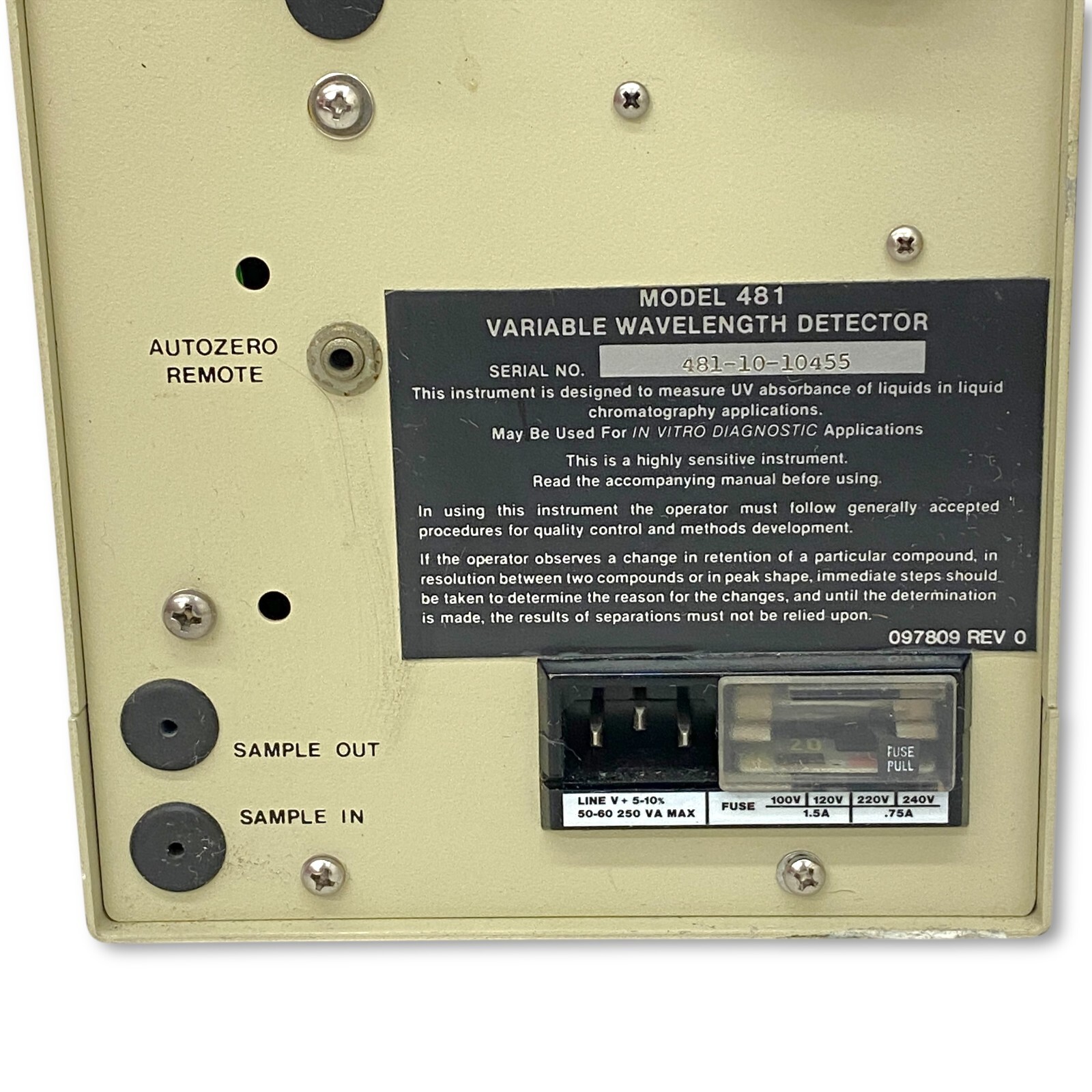 Millipore Waters Lambda Max 481 LC Spectrophotometer, Variable Wavelength Detect