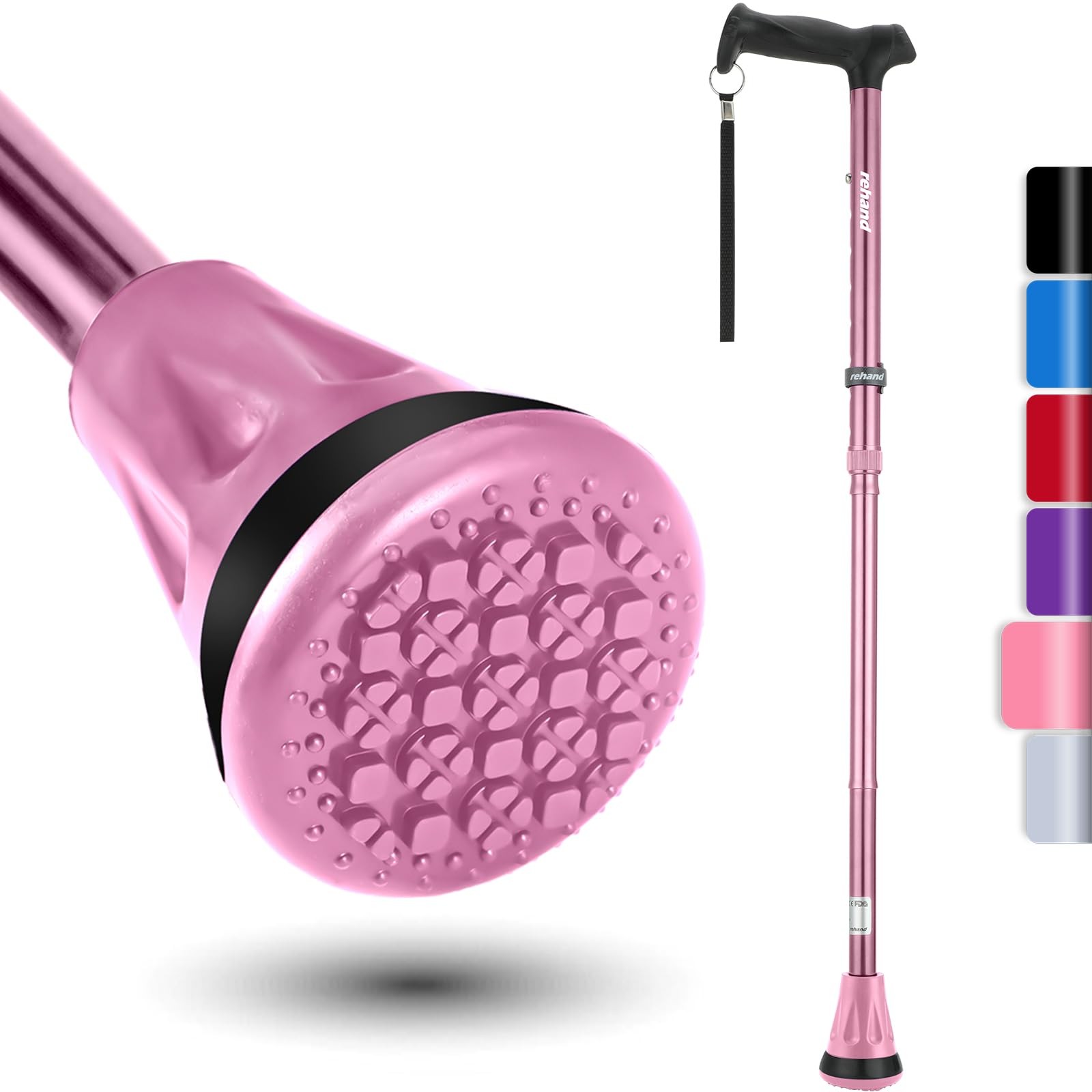 REHAND Walking Cane - Foldable, Adjustable, Collapsible Walking Canes for Men &