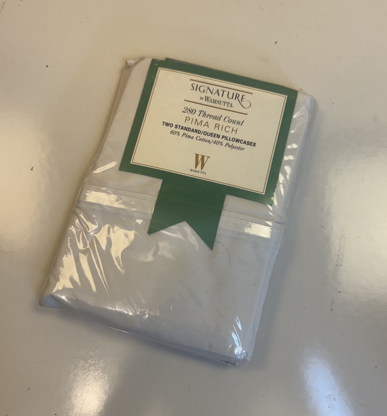 Wamsutta Signature Pima Rich 280 TC Queen Withe 2 Pillowcases Set - USA MADE*NEW