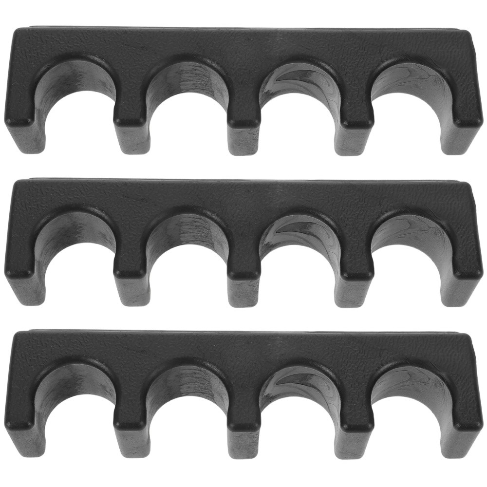 3Pcs Plastic Billiard Cue Stand Black Wall Mount Easy Install Pool Cue Storage