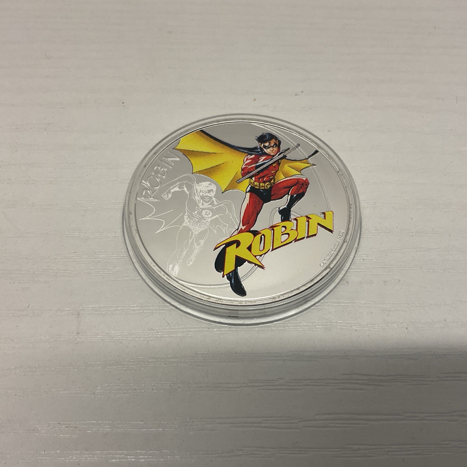 DC Batman 80 Years Medal Coin Robin Colorized In Capsule