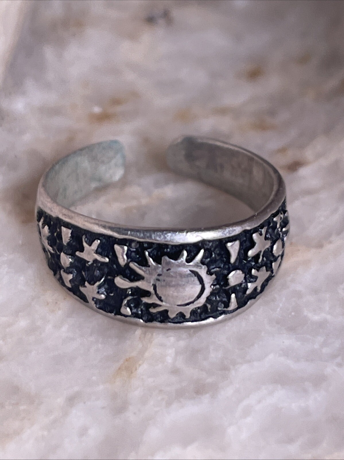 WithLoveSilver 925 Sterling Silver Sun Stars Universe Toe Ring Size 3.5