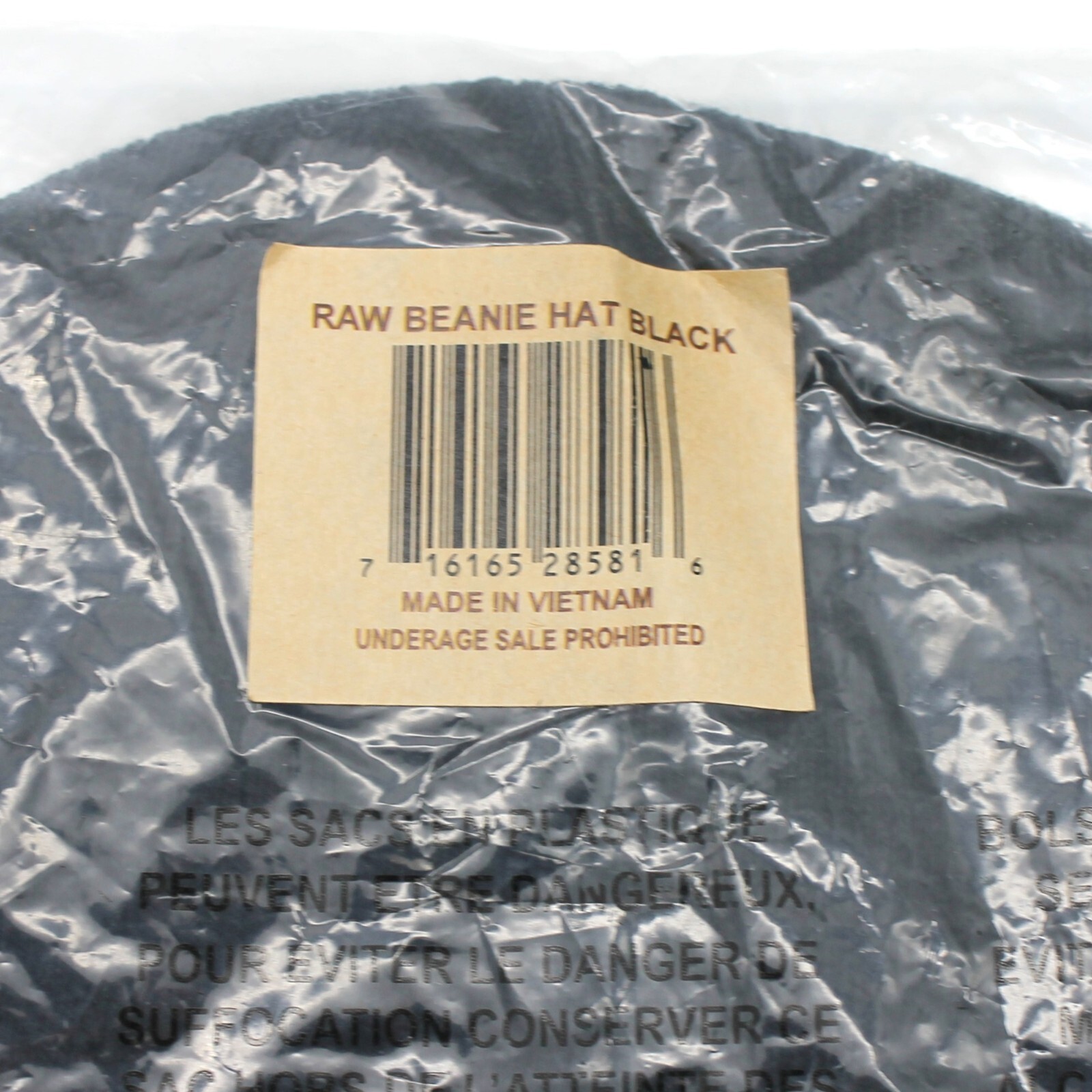 Raw Rolling Papers Beanie Hat Black One Size, Brand New
