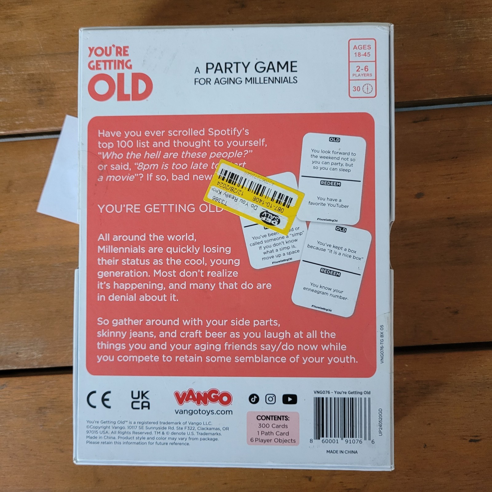 You're Getting Old A Party Game for Aging Millennials New