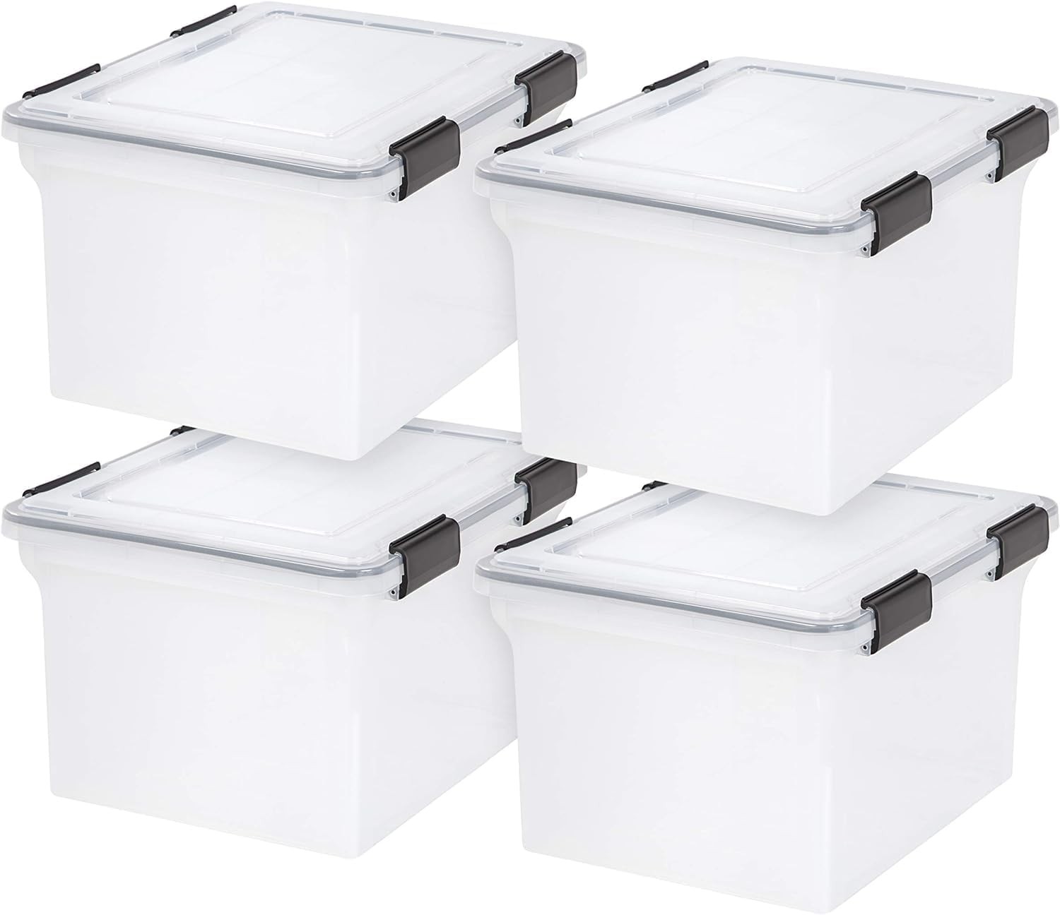 File Box File Organizer w/Hinged Split Lid Letter File Important Document Box