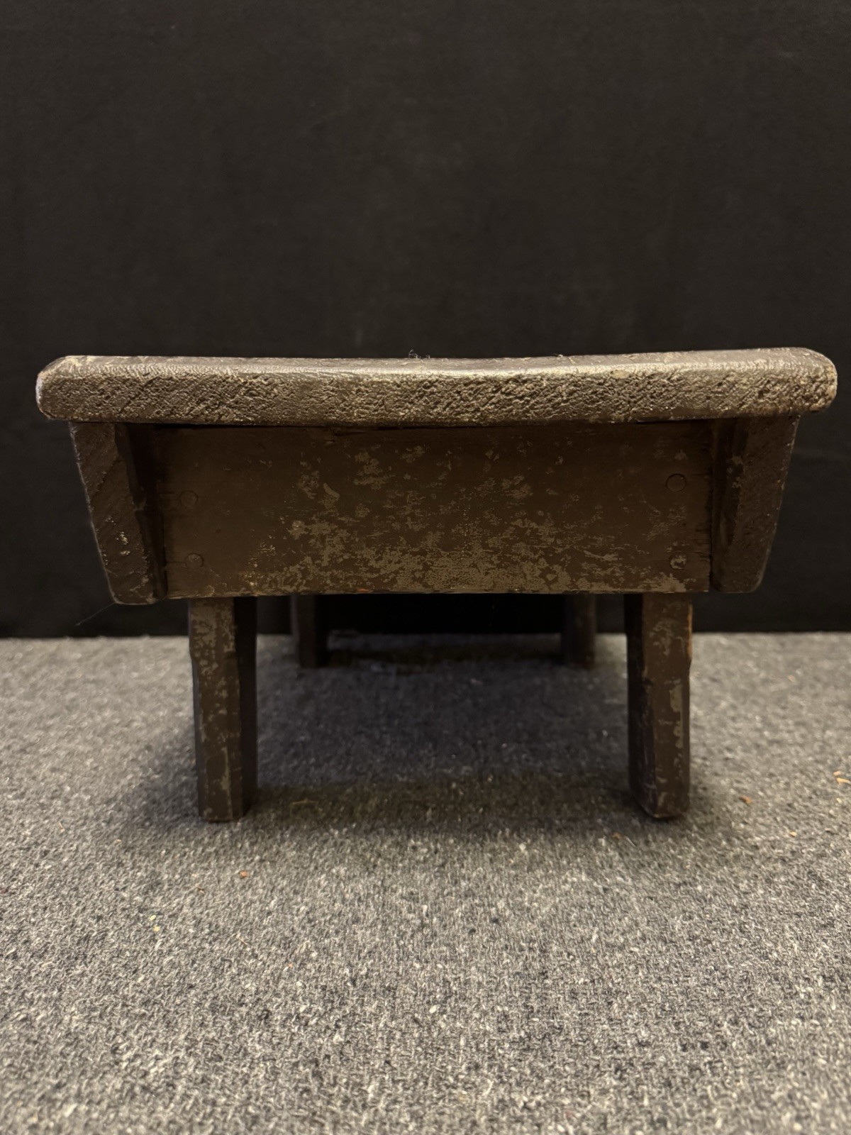 Vintage Primitive Wooden Step Stool Foot Stool Black
