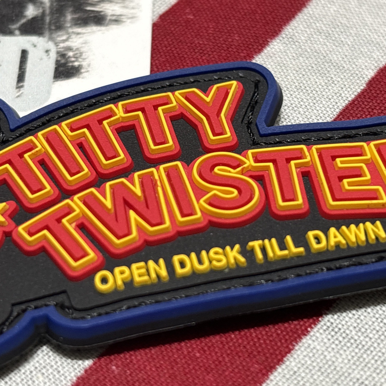 From Dusk Till Dawn Dk Blue Band Red Type Morale Hook Patch High Quality 3d PVC