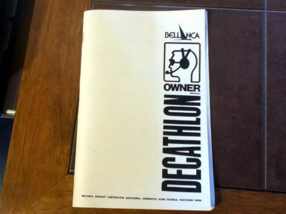 1975-1977 Bellanca Decathlon Model 8KCAB Owner Manual