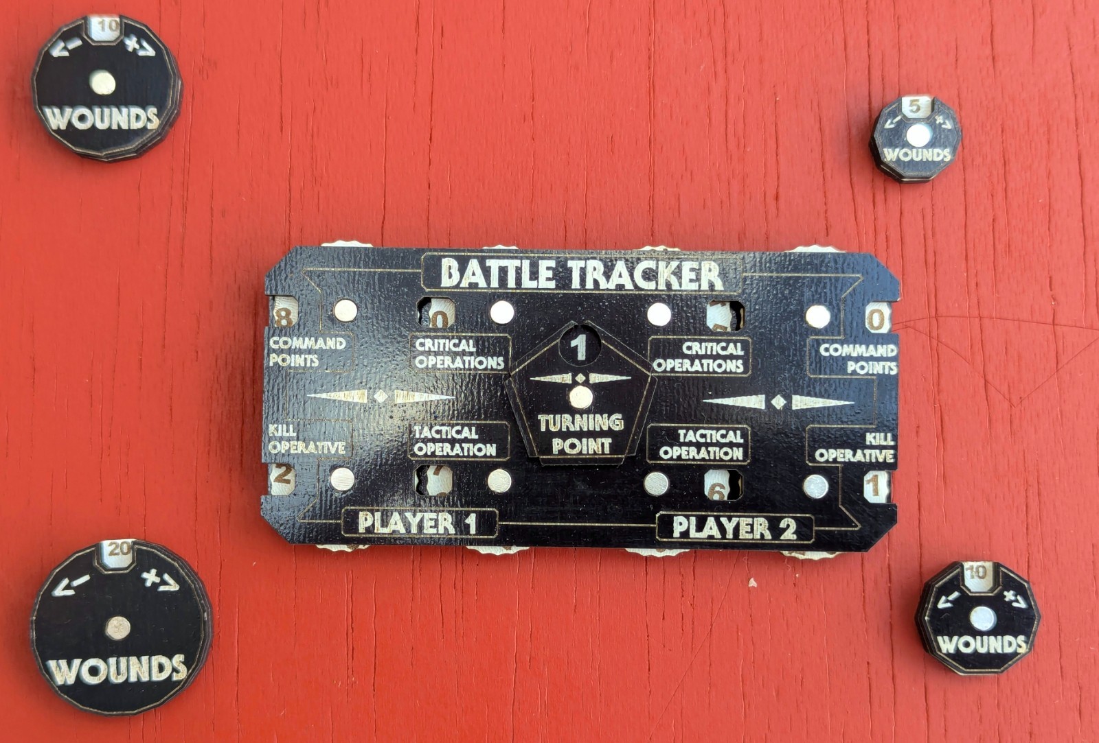 Kill Team Battle Tracker & Wound Counters Warhammer 40k Tabletop Set Colours