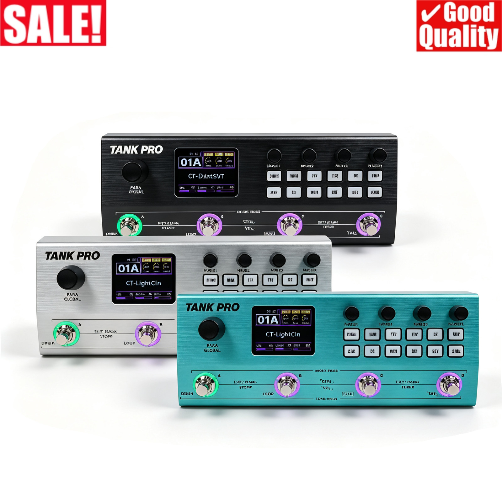 M-VAVE TANK-PRO Guitar/Bass Effects Pedal AI Neural Network Modeling