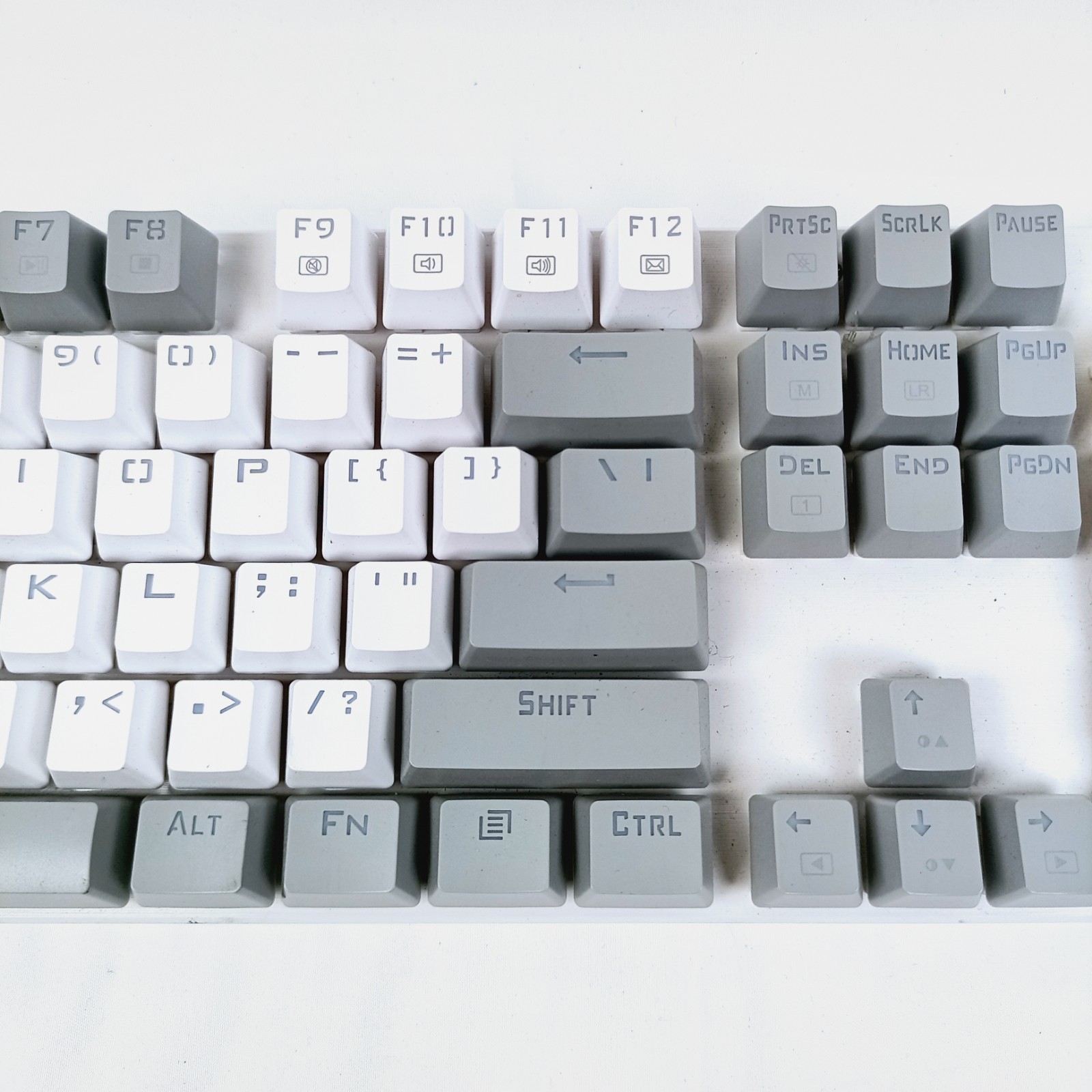 ET Tech PC372A Wireless Mechanical Gaming Keyboard White Gray Tested EUC