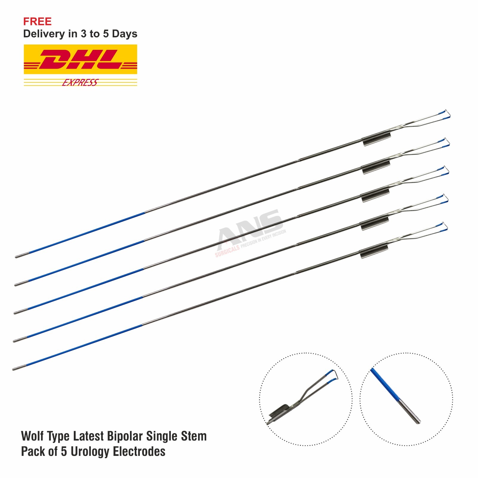 ANS Wolf Type Bipolar Cutting Loop Single Stem (Set of 5)