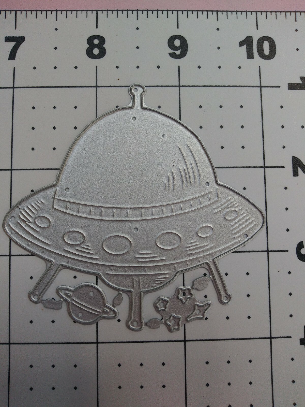 Universal Die Cut Tool Thin Metal Emboss Spaceship Alien ET Area 51 planet star