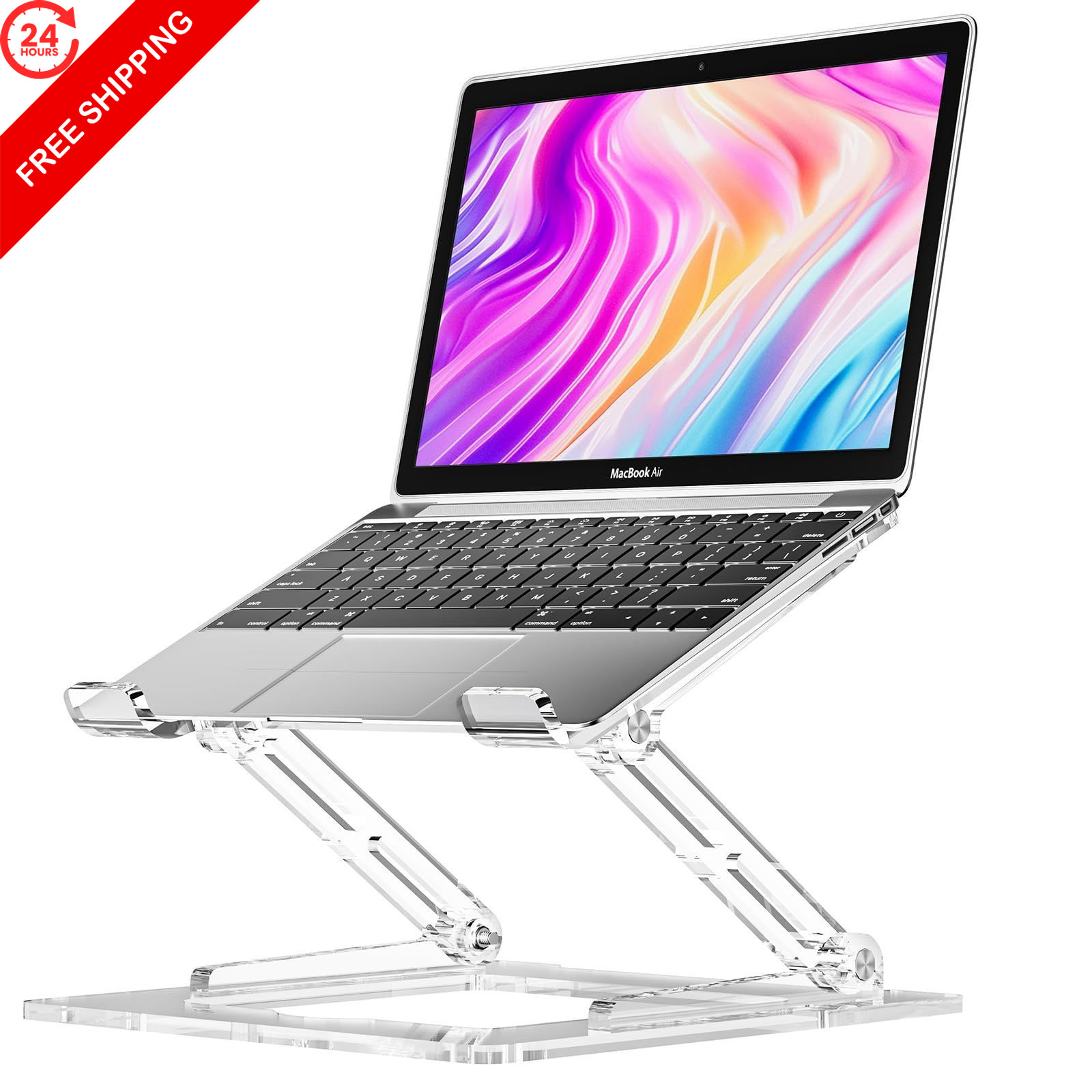 VIGLT Laptop Stand for Desk, Portable Acrylic Riser, Ergonomic A-White