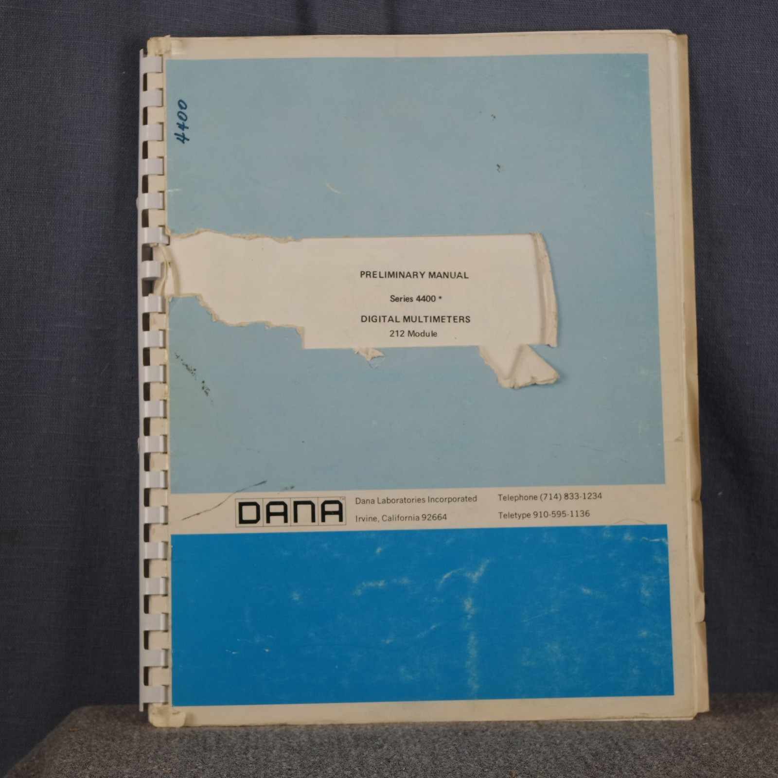 DANA Series 4400 Digital Multimeters 212 Module Operation and Service Manual