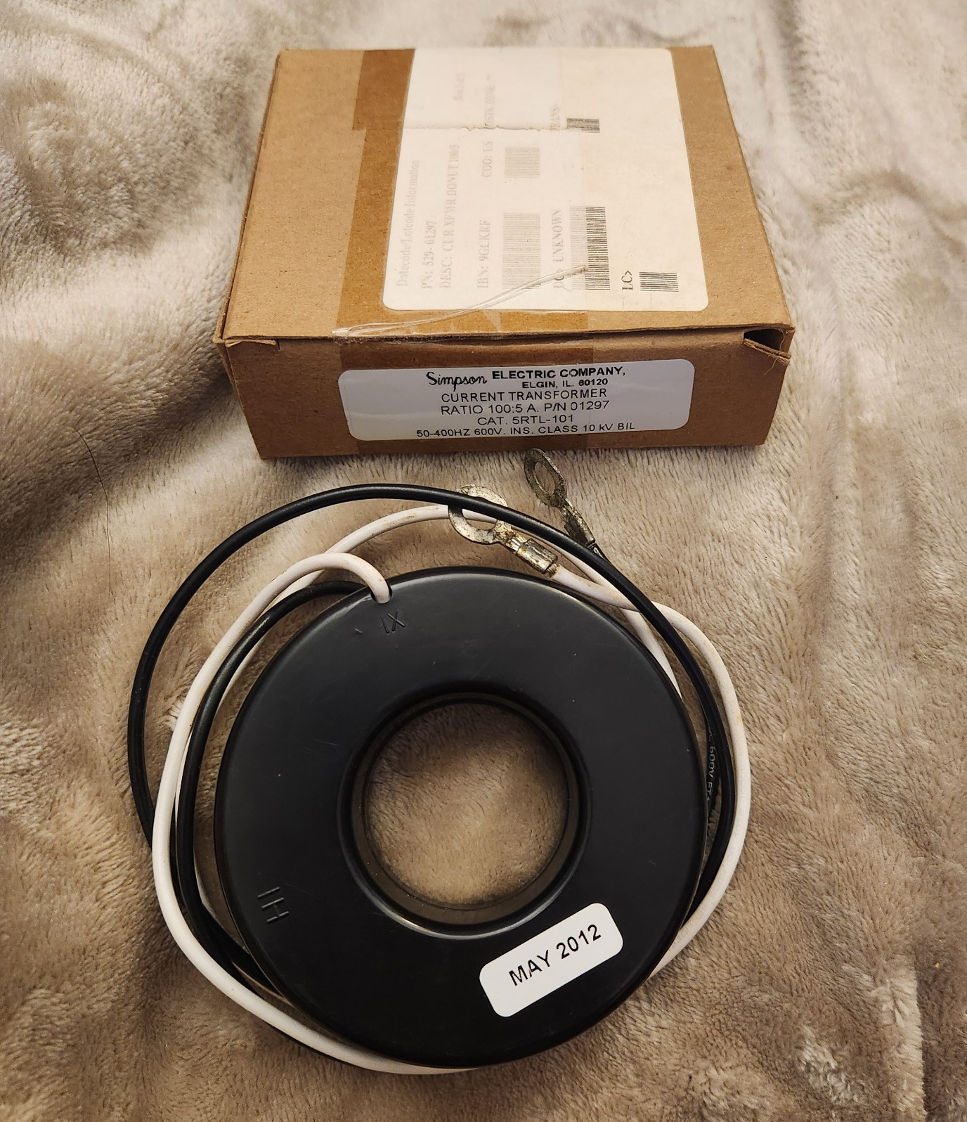 Simpson Electric Company 01297 Current Transformer 100:5 Ratio 5RTL-101 QwikShip
