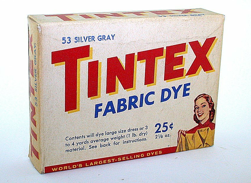 ONE BOX VINTAGE ANTIQUE TINTEX FABRIC DYE SILVER GRAY COLOR D17/101423