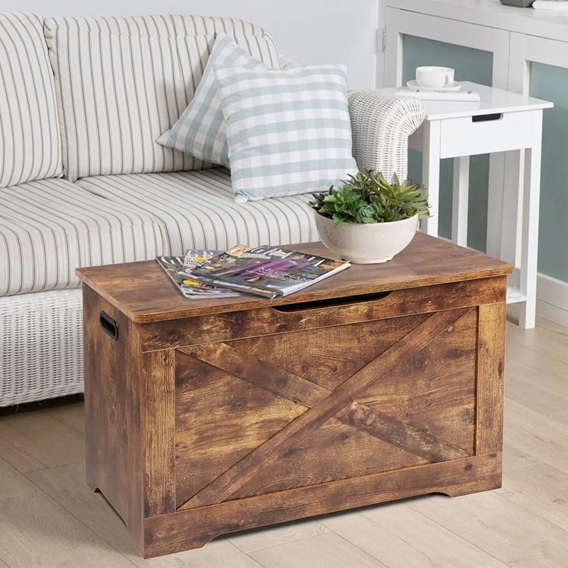 Multifunctional Storage Bench W/ Safety Hinges & Large Capacity Home Use