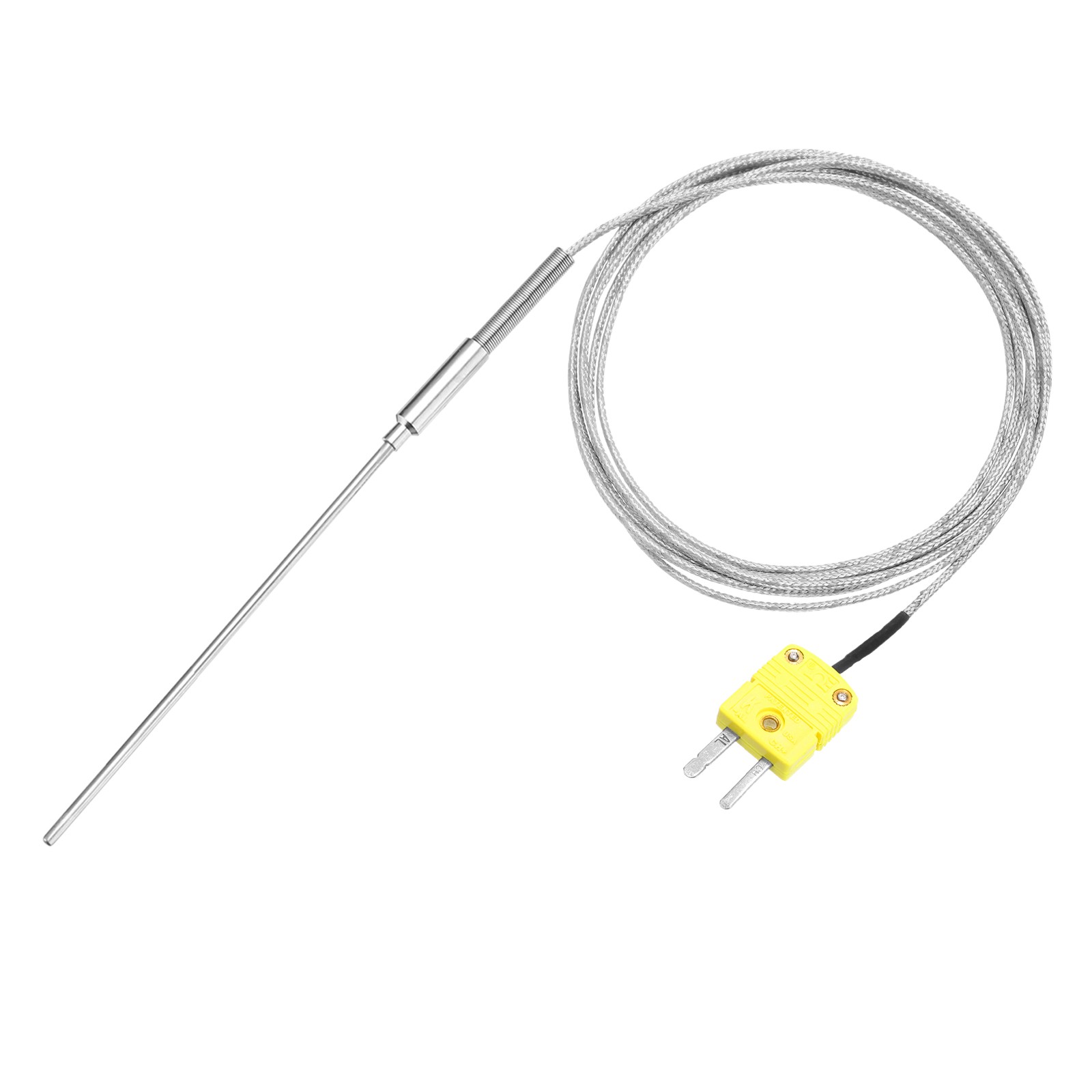 K Type Thermocouple with Plug,Temperature Sensor -40 to 1100°C 3x100mm 6.6ft