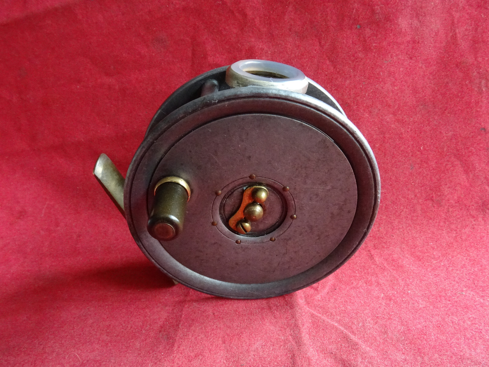 VINTAGE 3 1/4" DINGLEY BUILT TROUT FLY REEL WITH AGATE GUARD SEE SELLERS NOTES