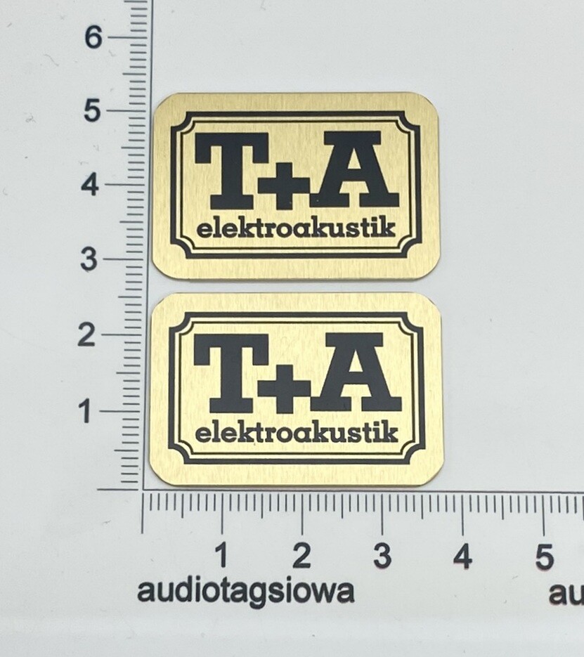 T + A Elektroakustik Speaker Grill Badges Pair Custom Made Aluminum