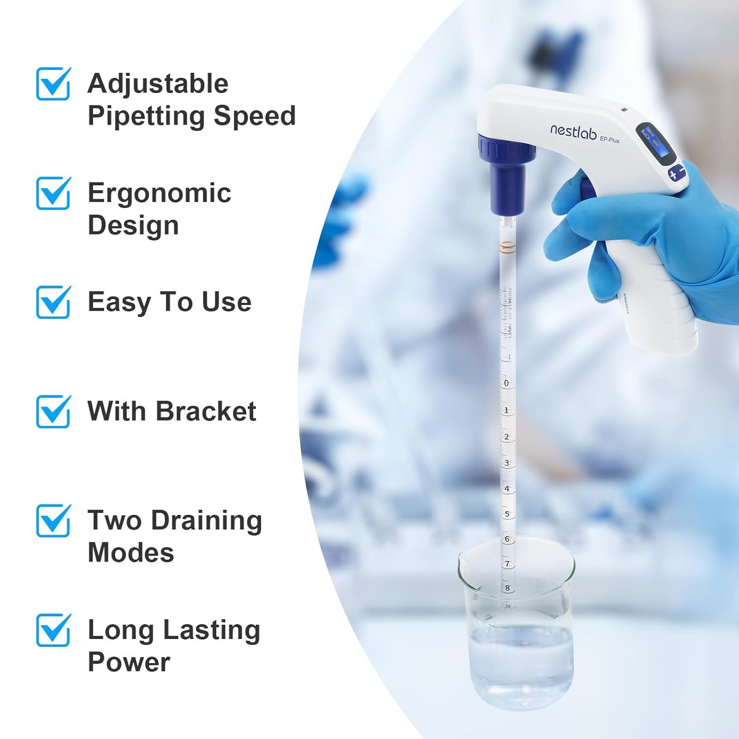 Lab Electric Pipette Controller 0.1-100ml Electronic Pipettor