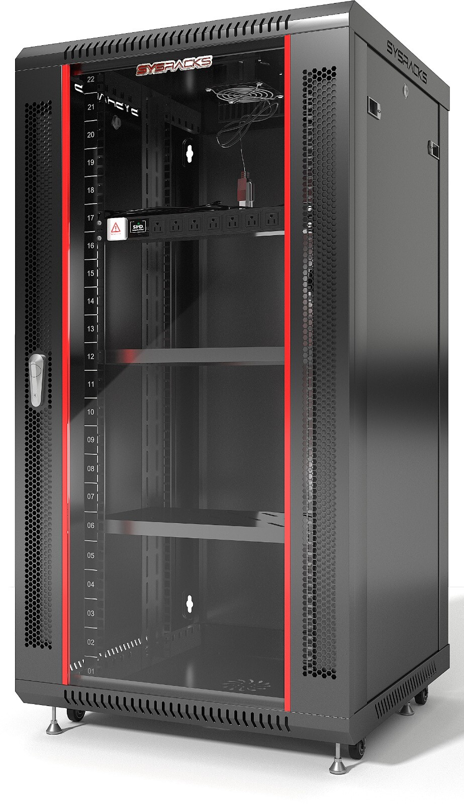 22U 24" Deep Wall Mount IT Network Server Rack Data Cabinet Enclosure
