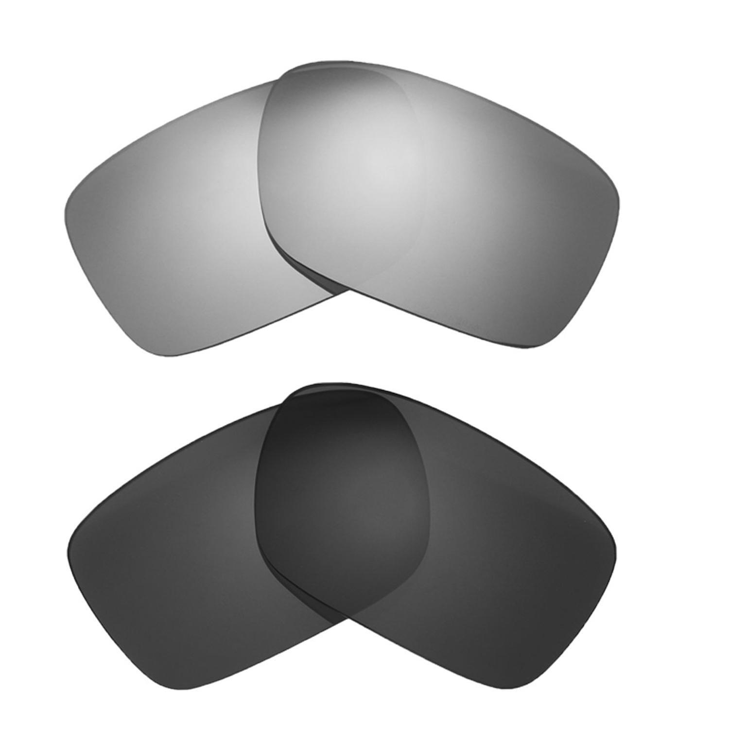 Walleva Titanium and Black Polarized Replacement Lenses For Oakley Det Cord